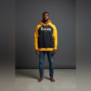 NFL Pittsburgh Steelers Pullover Hoodie Sweatshirt Small Reebok Onfield Football